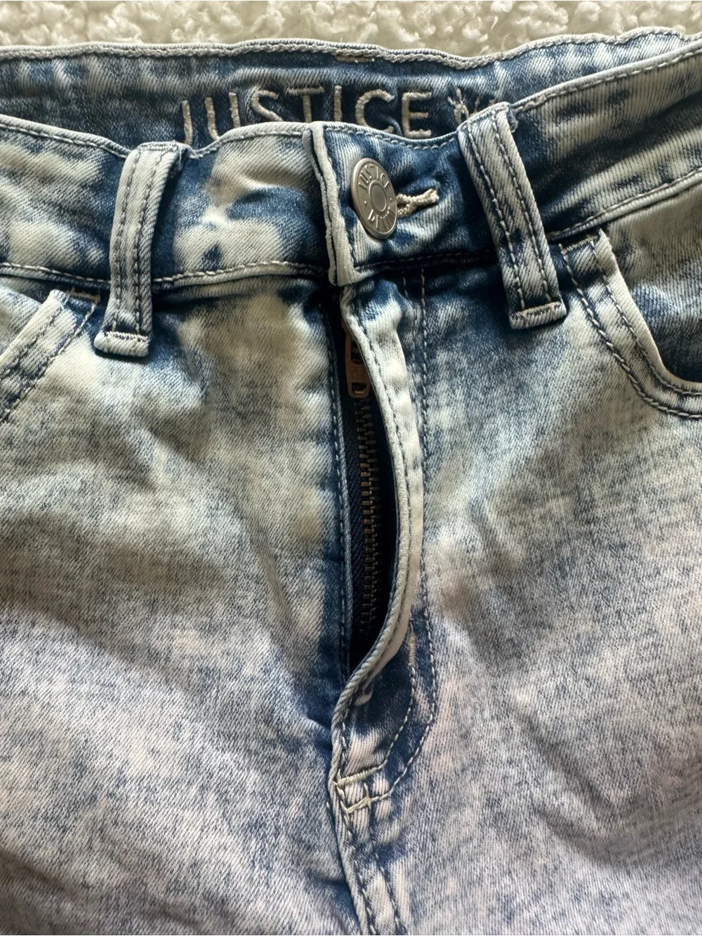 Justice girls distressed denim shorts